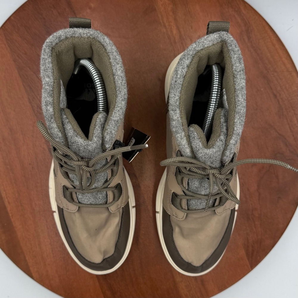 Sorel Explorer Next Carnival Waterproof Boots Womens 7.5 Tan Felt Lined Lace Up - Picture 4 of 14
